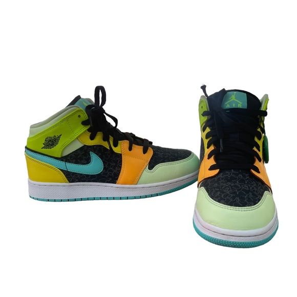 Nike Air Jordan 1 Mid Se (gs) Bq6931-037 - Picture 11 of 13